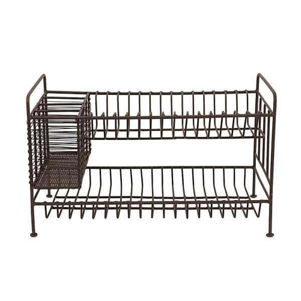 Metal Cast Iron 2 Tier Dish Rack Hot on Sale - Image 2